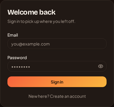 Actual Flint sign in screen